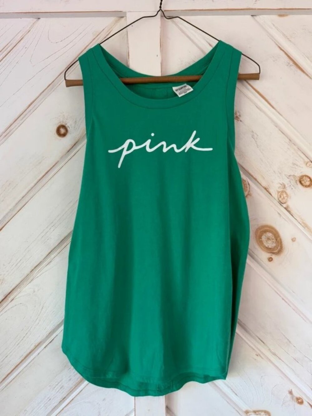 Victoria's Secret PINK Green Racerback Tank Top Womens M